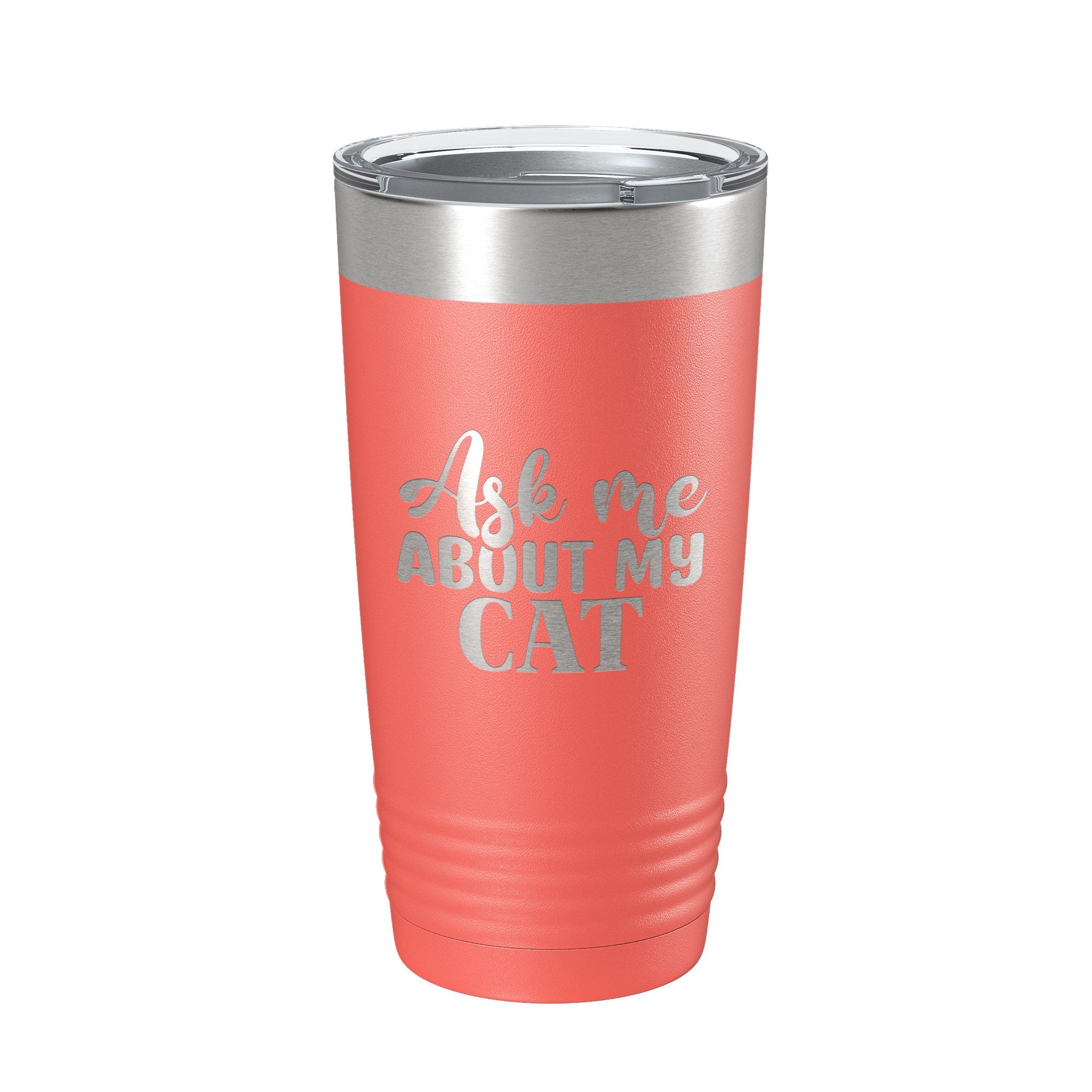 Ask Me About My Cat Tumbler Travel Mug Funny Cat Lover Gift Insulated Laser Engraved Coffee Cup 20 oz-20