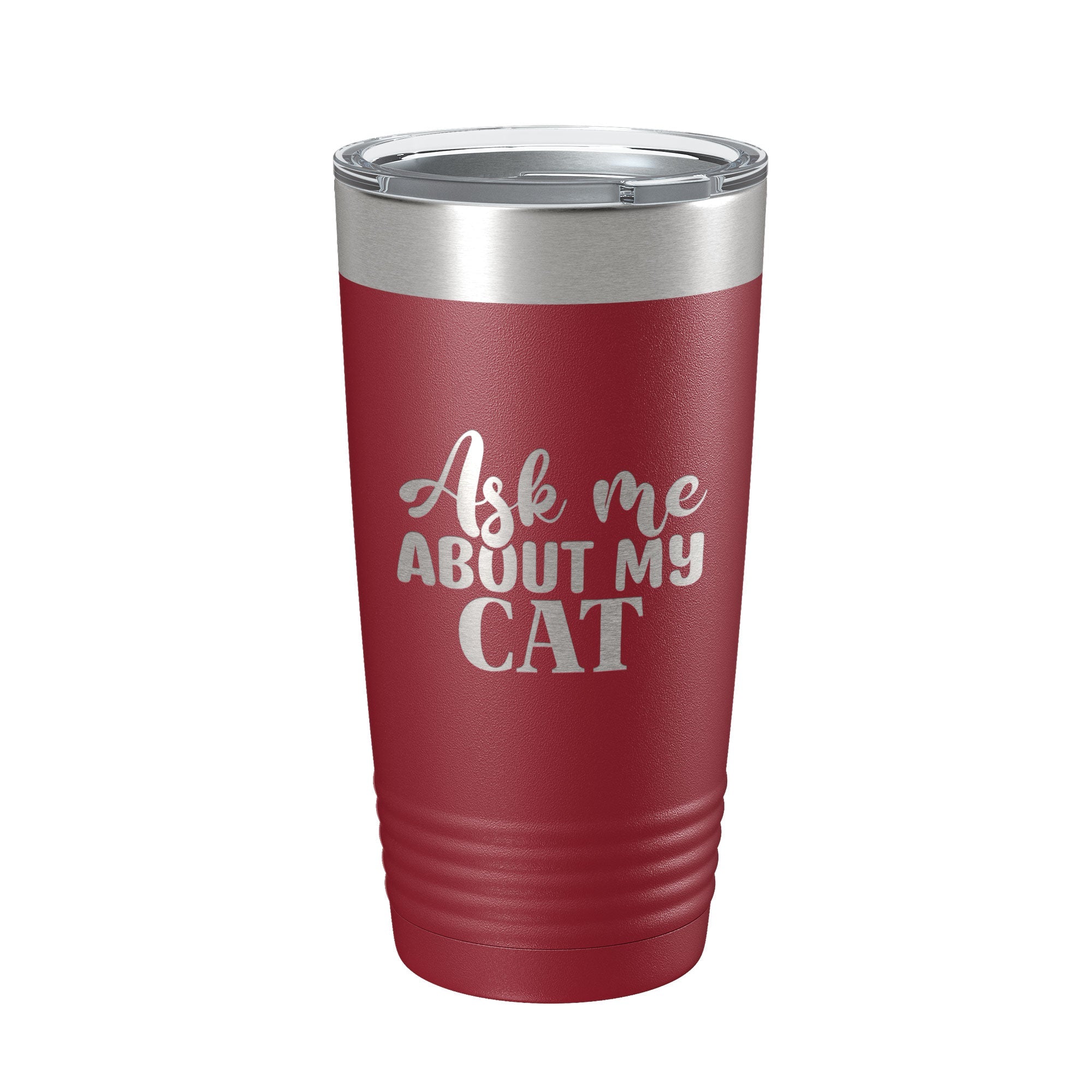 Ask Me About My Cat Tumbler Travel Mug Funny Cat Lover Gift Insulated Laser Engraved Coffee Cup 20 oz-18