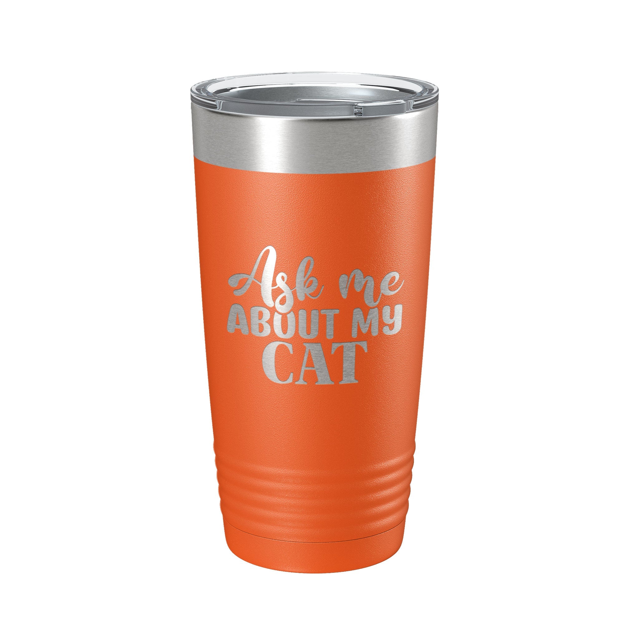 Ask Me About My Cat Tumbler Travel Mug Funny Cat Lover Gift Insulated Laser Engraved Coffee Cup 20 oz-17