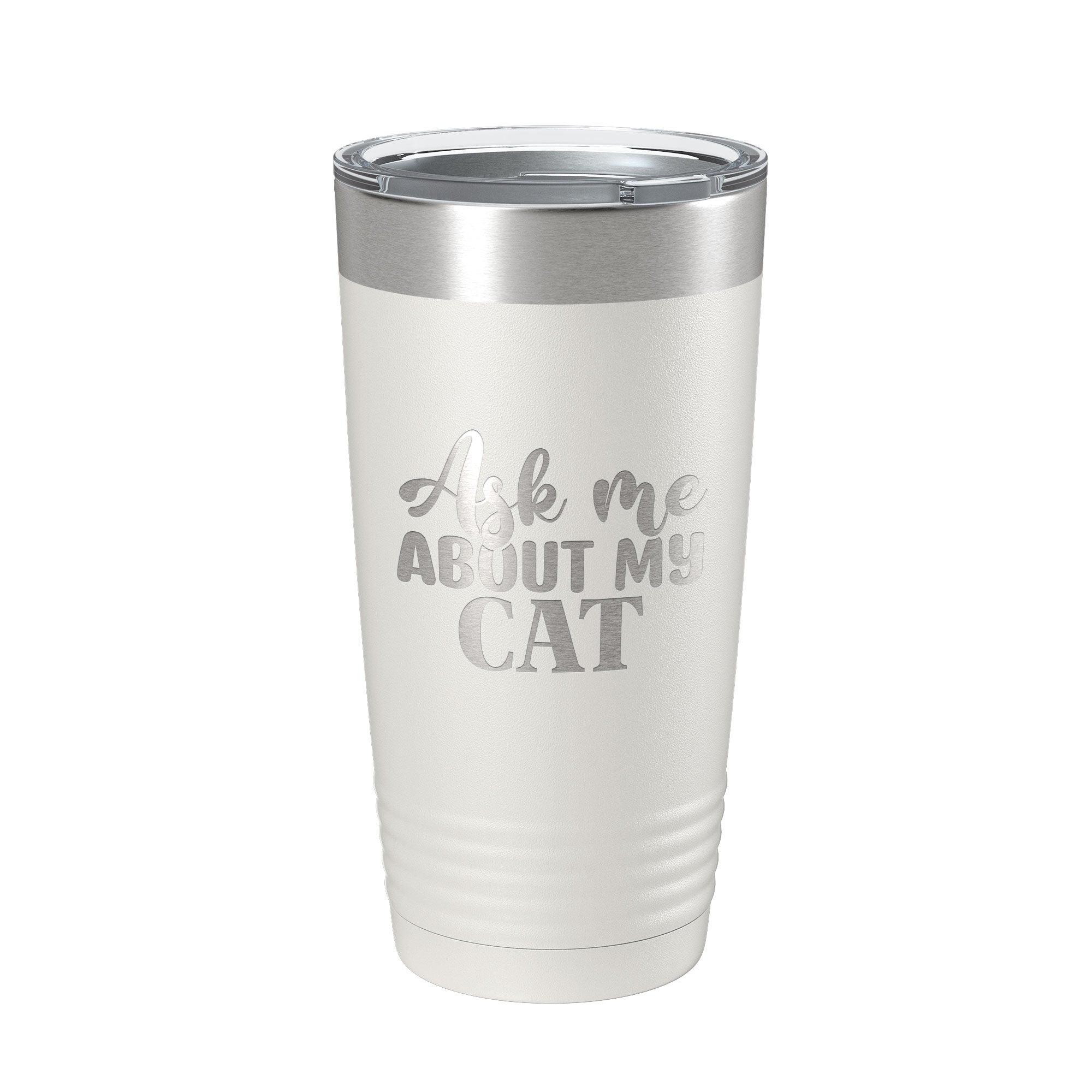 Ask Me About My Cat Tumbler Travel Mug Funny Cat Lover Gift Insulated Laser Engraved Coffee Cup 20 oz-7